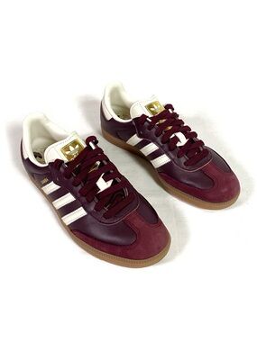 Adidas Samba OG Maroon Gold Metallic Sneakers